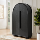 Modway - Bellamy Arqué Armoire de bureau pliante - Noir-Tablette intérieure réglable