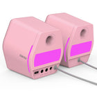 Hecate by Edifier - G2000 Enceintes stéréo de jeu multi-entrées Bluetooth avec lumières RGB - Rose-Total RMS: 8W + 8W (16W)