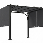 Outsunny - Pergola rétractable 10 pi l x 10 pi L - UPF50+ pergola de jardin extérieure-Pergola de 10 po x 10 po avec auvent coulissant crée un espace spacieux et confortable