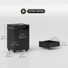 HOMCOM - Classeur mobile vertical 24 po avec tiroir verrouillable - noir-Fabriqué en panneau de particules revêtu de mélamine pour plus de solidité et de stabilité 