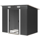Outsunny - Remise de jardin extérieure, avec portes verrouillables, noir-Cadre robuste avec parois renforcées et revêtement résistant à la rouille 
