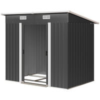 Outsunny - Remise de jardin extérieure, avec portes verrouillables, noir-Cadre robuste avec parois renforcées et revêtement résistant à la rouille 
