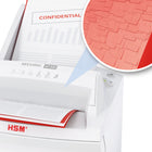 HSM - Déchiqueteur de bureau SECURIO à alimentation auto 300CL5, pile de 300 feuilles, de 5 à 7 feuilles, coupe micro-Technologie anti-bourrage, système de contrôle de la gestion de l'énergie EcoSmart : consommation électrique particulièrement faible de 0,1 W en mode Veille
