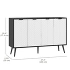 HOMCOM - Buffet moderne 47,2 po L, meuble de rangement, noir-Peut être utilisé comme meuble bar à café, desserte de salle à manger ou meuble TV 
