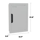 SA Consumer Products - Coffre mural - 21,8" H x 15,7" L x 3,9" P - Blanc-Verrou électronique illuminé avec deux clés de secours intégrée.