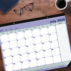 Blueline - 2025-2026 Calendrier sous-main mensuel académique 13 mois - 21-1/4 po x 16 po - Anglais-Compte à rebours des jours passés, des jours à venir avec phases lunaires et jours fériés