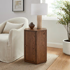 Modway - Kade Facettés Bois Table d’appoint - Noyer-Rangement d’armoires avec tablette fixe
