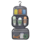 Travelon - Trousse de toilette compacte suspendue - Charcoal-S'accroche à un crochet pivotant pour s'ouvrir complètement