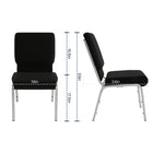 Flash Furniture – Chaise d’église emp. Hercules, 18,5 po de large, siège de 4,25 po d’épaisseur, noir, cadre argenté, 40-Pochette à dossier pour le rangement de livres