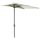 Outsunny - Parasol demi-patio avec 5 baleines - 8 pi - beige-Auvent en polyester résistant aux UV pour une meilleure protection solaire en extérieur