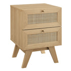 Modway - Soma 2 tiroirs Table de chevet, Chêne-Table de chevet moderne à 2 tiroirs