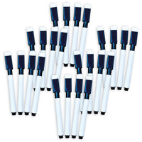 Ashley Productions - Marqueurs effaçables à sec Smart Poly avec gomme - Pointe fine - Noir - Paquet de 4 - Paquet de 6-Nettoyez facilement et essuyez de n'importe quelle surface effaçable à sec.