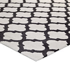 Modway - Lida Treillis marocain Tapis de comédie 8 pi l x 10 pi L - Ivoire et charbon de bois-Dessous du tissu de jute adhéré