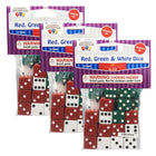 Learning Advantage - Dés à pois - Rouge/vert/blanc - 36 par paquet - paquet de 3-Idéal pour les jeux et comme outil pédagogique !