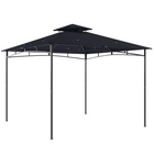 Outsunny - Pavillon 10 pi l x 10 pi L - pavillon de jardin So pi L avec toit à 2 niveaux - bleu marine-Tissu polyester 180g/m² enduit PA protège contre la pluie et les rayons nocifs du soleil
