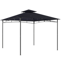 Outsunny - Pavillon 10 pi l x 10 pi L - pavillon de jardin So pi L avec toit à 2 niveaux - bleu marine-Tissu polyester 180g/m² enduit PA protège contre la pluie et les rayons nocifs du soleil