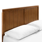 Modway - Alana Bois Lit à plateforme jumelle avec cadre angulaire, Noyer-Construction en bois, MDF et placage