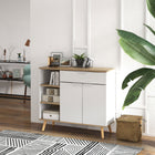 HOMCOM - Buffet 37,4 po L - blanc-Conception anti-basculement pour éviter qu’il ne tombe 