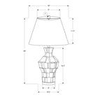 Monarch Specialties - Luminaire - 28 po H Lampe De Table - Résine Grise - Abat-Jour Ivoire / Crème - Contemporain - Moderne-Conçue pour durer, elle bénéficie d'une garantie limitée de 2 ans contre tout défaut, ce qui garantit que cette lampe décorative restera un élément essentiel de votre intérieur pendant de nombreuses années