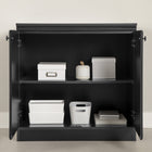 South Shore - Petite armoire de rangement à 2 portes, collection Morgan, noir pur (7270722)-Fabriqué au Mexique avec des panneaux de particules stratifiés non toxiques
