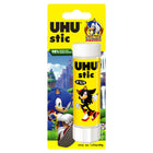 UHU - Bâton de colle lavable non toxique - Sonic The Hedghog - 40 g - Blanc-Glisse en douceur, est économique à l'usage et lavable à l'eau froide - parfait pour l'école, la maison et le bureau.