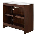 Modway - Appia 36" Vanette de salle de bain - Blanc noyer-Tablette réglable