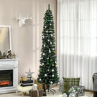 HOMCOM - Arbre de Noël Artificiel Enneigé 7 - 5 Pieds Décoration Intérieur Maison-Les branches réalistes en plastique 624 donnent un aspect complet et luxuriant à l'arbre 