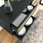 Modway - Chaucer 6 tiroirs Commode, Noir-Construction durable en panneaux de particules