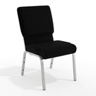 Flash Furniture – Chaise d’église emp. Hercules, 18,5 po de large, siège de 4,25 po d’épaisseur, noir, cadre argenté, 40-Chaise d'église multi-usages