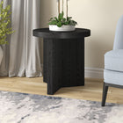 Hudson&Canal - Table d'appoint ron Holm 22" L - Grain noir-Nettoyer avec un chiffon doux et sec, sans produits chimiques agressifs ni produits de nettoyage abrasifs