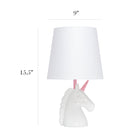Simple Designs - Lampe de table - Licorne rose et blanche scintillante-Commutateur rotatif facilement accessible situé sur le cordon