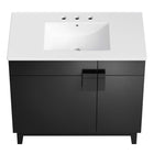 Modway - Miles 36" Vanette de salle de bain - Blanc Noir-Assemblée requise