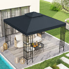 Outsunny - Housse de rechange pour toit de gazebo carré à 2 niveaux 10 pi L x 10 pi l, gris charbon-Tissu en polyester 180g/㎡ avec revêtement PA