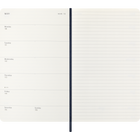 Moleskine - Carnet Semainier 12 mois 2027, Large 5" x 8.25", Couverture souple , Bleu saphir-Angles arrondis, fermeture à élastique et ruban marque page assorti Papier ivoire sans acide de 70 g/m²