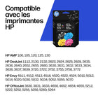 HP - Cartouches d'encre 63/65 XL à rendement standard, B87FDAN - Noir/Tricolore - Lot de 2-Cartouche noire à rendement élevé pour moins de remplacements