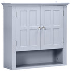 HOMCOM - Armoire murale de salle de bain avec étagère réglable et 2 portes pour couloir, salon - gris-Design élégant, idéal pour la cuisine, la salle de bain, la chambre, etc