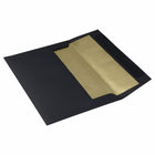 JAM Paper - Enveloppes d'invitation A8 doublées d'aluminium - 5,5 x 8,125 - lin noir avec feuille d'or - Paquet de 50-Couleur : lin noir avec doublure en feuille d'or / La feuille donne à l'enveloppe une brillance d'apparence naturelle