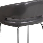 Fauteuil d'appoint contemporain pour aire de réception, cuir gris, série Fusion-Pattes en chrome