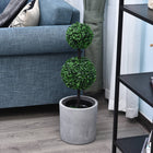 Outsunny - Arbre topiaire à 2 boules pour salon - vert foncé - lot de 2-Mousse en PE et terreau en ciment inclus, pour plus de stabilité et de réalisme 
