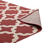 Modway - Cerelia Treillis marocains intérieurs et extérieurs Tapis de 5 pi l x 8 pi L - Rouge et beige-Haute densité / Tissé à la machine