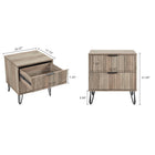 Manhattan Comfort - Dumbo table de chevet moderne, commode et commode haute 5 tiroirs - gris rustique - ensemble de 3-Recommandé pour un téléviseur jusqu'à 35 pouces