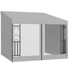 Outsunny - tonnelle pergola murale 10 pi l x 10 pi L avec rideaux et moustiquaires - gris clair-Fixé au mur, apporte l'intérieur à l'extérieur