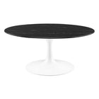 Modway - Lippa Rond de 36 po Faux marbre Table basse - Blanc Noir-Table basse moderne