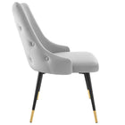 Modway - Adorn Touffe Performance Velvet Fauteuil d’appoint de salle à manger - Gris clair-Rembourrage en mousse dense