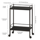 Hudson&Canal - Chariot-bar Barnes 23,5" de largeur - Grain noir-8