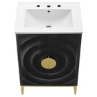Modway - Beau 24" Vanité de salle de bain avec lavabo - Blanc Noir-8