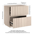 Hudson&Canal - Table de chevet rectangulaire cannelée Jaylen - 24 po l - Blanc aulne-Nettoyer avec un chiffon doux et sec, sans produits chimiques agressifs ni produits de nettoyage abrasifs