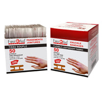 First Aid Central - Pansement pour les jointures, Paquet de 50-Tissu adhésif souple et léger