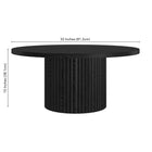 Hudson&Canal - Table basse ronde Rollan 32" de largeur - Grain noir-8