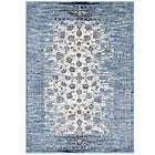 Modway - Chiara Treillis floraux vieillis contemporains Tapis de comédie 8 pi l x 10 pi L - Bleu marocain et ivoire-Tapis à treillis floral vieilli